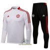 Manchester United Trainings Sweatshirt Pak Quarter-zip 2021-22 Witte - Heren